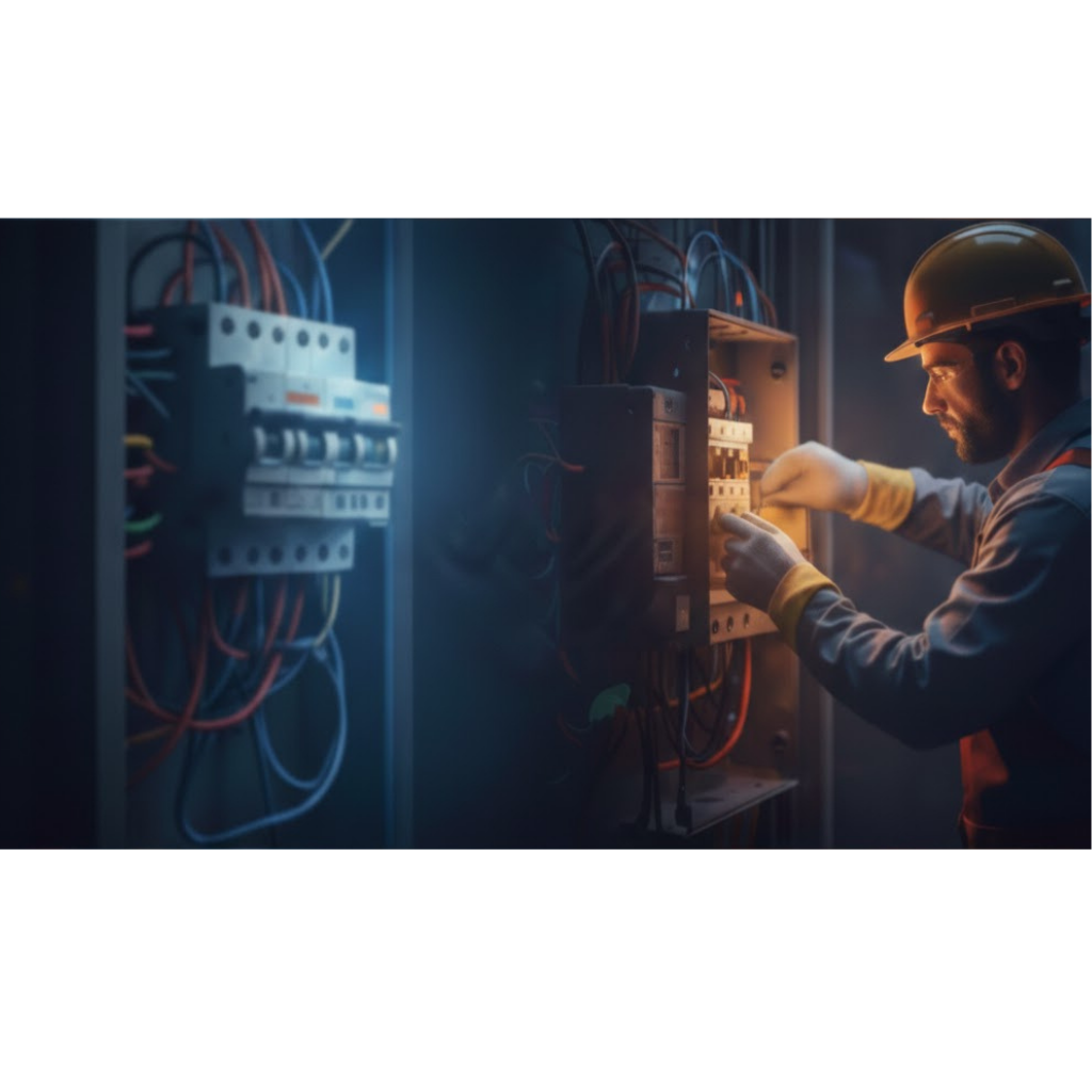 Eletricista Ricardo em serviço